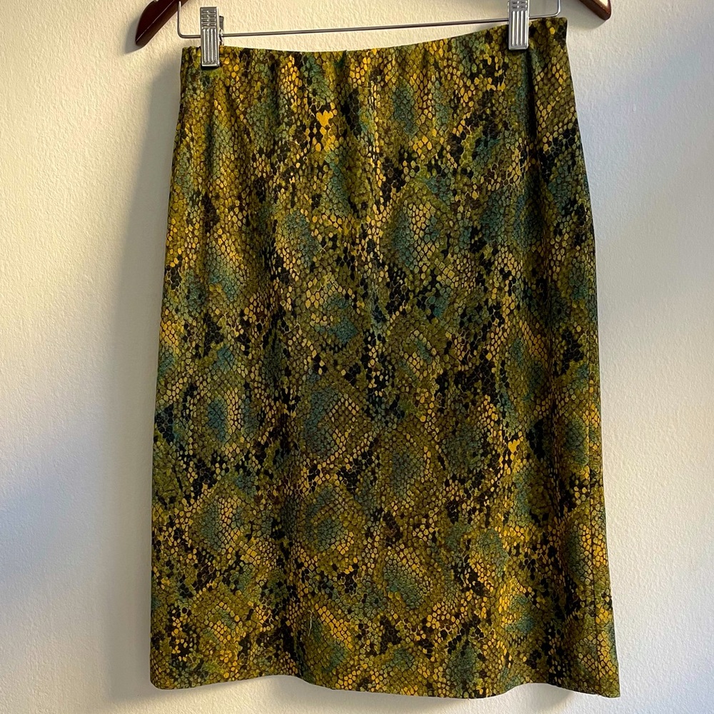Ojay snakeskin print knit skirt